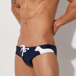 Men’s Printed Waistband Drawstring Swim Briefs