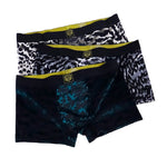 3 Pack Men's Leopard Print Antibacterial Skin-Friendly Trunks