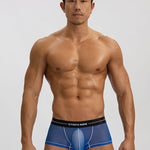 2 Pack Men’s Sexy Low-rise Transparent Mesh Trunks