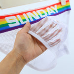 2 Pack Men's Rainbow Mesh Lightweight Breathable Bikinis