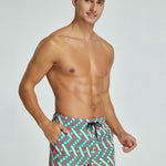 Men's Vibrant Graphic Odor-Control Comfy Waistband Casual Board Shorts