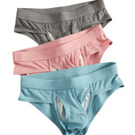 3 Pack Men's Ribbed Sexy & Supportive Separate U-Pouch Briefs