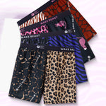 3 Pack Men's Leopard Print Ice Silk Loose-Fit Breathable Boxer Shorts