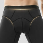 2-pack Men's Large Size High Elastic U-shaped Convex Pocket Warm Cropped Trousers