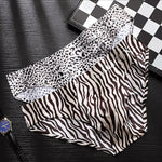 3 Pack ALLMIX Men's 3D Pouch Sexy Leopard Print Ice Silk Briefs