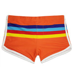 Men's Rainbow Striped Swimming Trunks