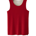 Men's Thermal Silk-Wool Sleeveless Vest - Solid Color Seamless Base Layer