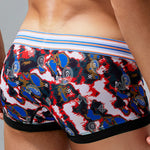 Men's Stylish Printed Trunks with Paisley and Camouflage Design