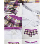 Men's Plaid Print Quick-Dry Low-Rise Swim Shorts & Trunks