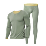 Men's Seamless Double-sided Round Neck Thermal Underwear Set