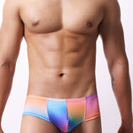4 Pack Men's Breathable & Quick-Dry Printed U-Pouch Mesh T-Back Trunks