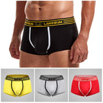 3 Pack Men's Solid Color Odor-Resistant Soft Supportive Pouch Trunks
