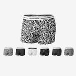 4 Pack Men's Ice Silk Printed Comfy Waistband Stretch Fit Trunks