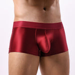 3 Pack Men's Wide Elastic Waistband Solid Color Enhancing Pouch Trunks