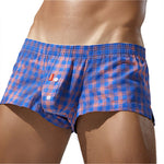 Men's Low-Rise Plaid Sexy Pouch Boxers
