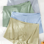 4 Pack Men's Antibacterial Cotton Gusset Striped Lightweight Trunks