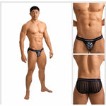 2 Pack Men's Sheer Mesh Low-Rise Breathable Briefs