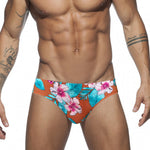 Men’s Floral Print Swim Briefs With Removable Pad