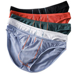 4 Pack Men's Low-Rise Textured Solid Briefs with Enhanced Pouch
