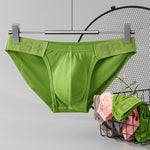 2 Pack Men's Solid Color Low Rise Sweat-Absorbent Large U-Shaped Small Pocket Briefs