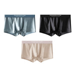 3 Pack Men's Solid-Color Breathable Trunks