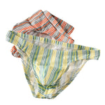 4 Pack Men's Striped Breathable Cotton Slim-Fit U-Pouch Briefs