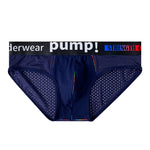 Men's Mesh Briefs With Colorful Spliced Lines