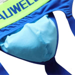 2 Pack Men's Cotton Jockstrap with Colorblock Design Athletic Support Fit