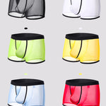3 Pack Men's Semi-Sheer High-Stretch Skin-Friendly Mesh Breathable Trunks