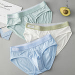 4 Pack Men's Modal Skin-Friendly Solid Color Mid-Rise Briefs