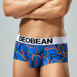2 Pack Men's Comfortable Breathable Messy Lines Polyester Boxer Briefs
