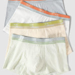 4 Pack Men's Pure Cotton Antibacterial Ultra-Soft Skin-Friendly Stretch Trunks