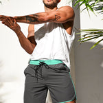 Men's Solid-Colored Breathable Mesh Board Shorts