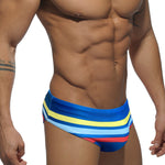 Men's Moisture-Wicking Sexy Striped Color Swim Briefs