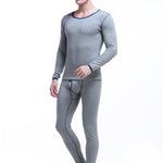 Fleece Lined Men's Thermal Underwear With Support Pouch