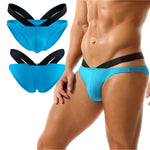 3-pack Men's Double-layer Pouch V-neck Double-waist Bikini