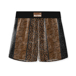 3 Pack Men's Patchwork Leopard Print Cooling Ice Silk Home Shorts