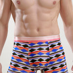 Men's Ice Silk Sexy Breathable Printed Boxers Briefs