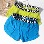 2 Pack Men's Ice Silk Side-Slit Athletic Loose Fit Elastic Lounge Sleep Boxer Shorts