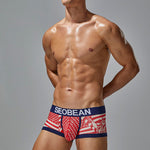 2 Pack Men's Statue of Liberty Print Comfortable and Breathable Trunks