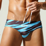 Men's 3D Print Breathable Quick Dry Beach Vacation Swim Briefs