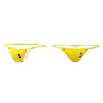 4 Pack Men's Low Rise Sexy Letter Embroidery Lace-Up Thongs