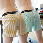 3 Pack Men's Loose-Fit Striped Design Stylish Premium Cotton Boxer Shorts