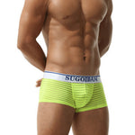 Men's Sexy Transparent Striped Trunks