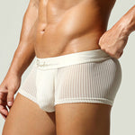 3 Pack Men's Striped Mesh Trunks with Comfort Pouch