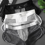 Men's Fishnet Hollow Out Breathable Antibacterial High Elastic Boxer Briefs