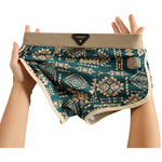 3 Pack Men's Vintage Print Cotton Comfy Waistband Soft Touch Trunks