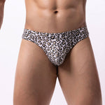 3 Pack Men's Leopard Print Quick-Dry Ultra-Light Chafe-Free Design Thongs
