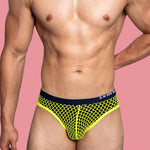 3 Pack Men's Low-Waist Sexy Big Mesh Breathable Transparent Sports Briefs