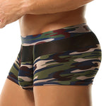 2 Pack Men's Camouflage Color Block Sheer Mesh Stretchy Trunks